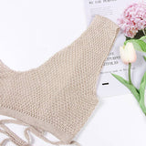 Sweetkama - Sweetkama Solid Color Bikini Swimwear Cover Up Set