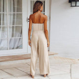 Sweetkama - Sweetkama Ladies Hollow Out Daily Halter Strapless Jumpsuits